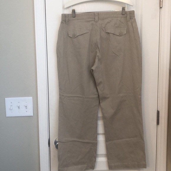 😊 Super cute LEE comfort / stretch, waistband khaki, wide, leg pants😊NWOT - Picture 3 of 3
